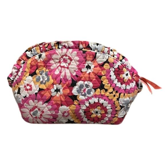 Vera Bradley Pixie Blooms Large Floral Cosmetic Bag 12.5" x 7" x 3.25" - Picture 3 of 11